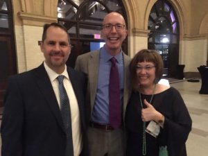 Professors Tim, James, and Nancy enjoying the Augsburg University Sesquicentennial Gala.